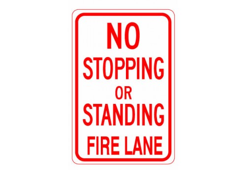 No Stopping or Standing Fire Lane Sign